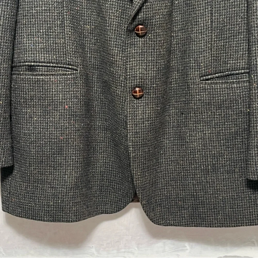 Vtg BOSTON TRADERS Men 44R Tweed Sportcoat Wool Blazer Birdseye Fleck Multicolor